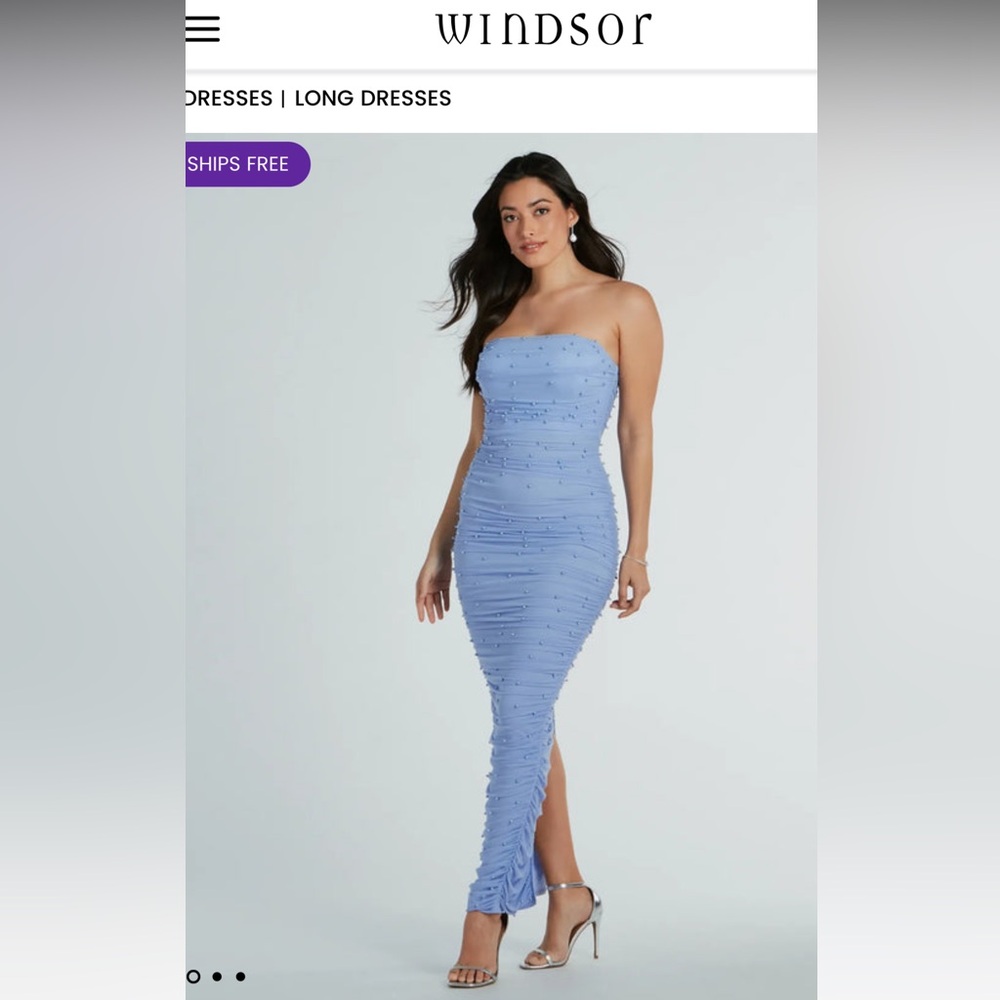 Windsor Light Blue Beaded Prom Dress NWT Prom Dress Formal Dress